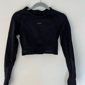 Gymshark Black Cropped Workout Shirt